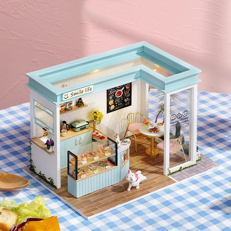 DIY Miniature Doll House 3D Puzzle Building Assembly Kit Room Toys Home Bedroom Decorations Furniture DollHouses