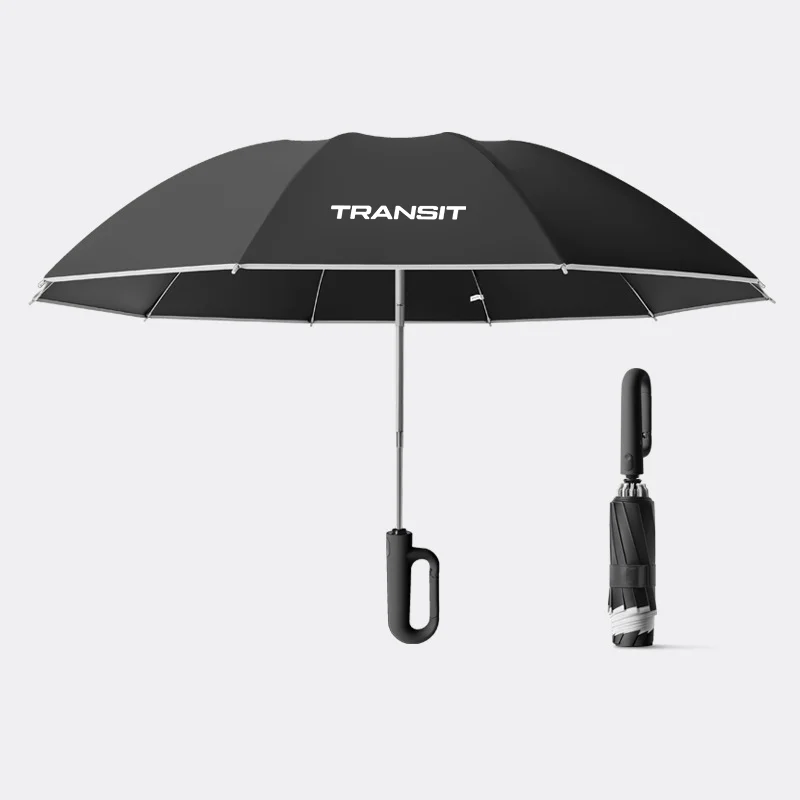 Ford Transit Automatic Folding Umbrella 105cm Reinforced 30 Ribs Windproof Waterproof Outdoor Travel Umbrella With Customizable