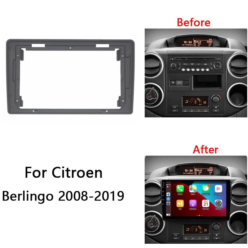 Panel de salpicadero estéreo para coche Citroen Berlingo, pantalla de 9  pulgadas, 2 Din, Android, unidad principal, Marco, Kit de montaje,  2008-2019 - AliExpress