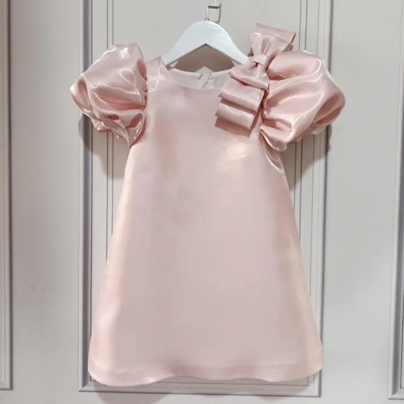 

Spanish Vintage Lolita Princess Ball Gown Bow Puff Sleeve Design Infant Birthday Baptism Party Dresses For Girl Easter Eid A2418