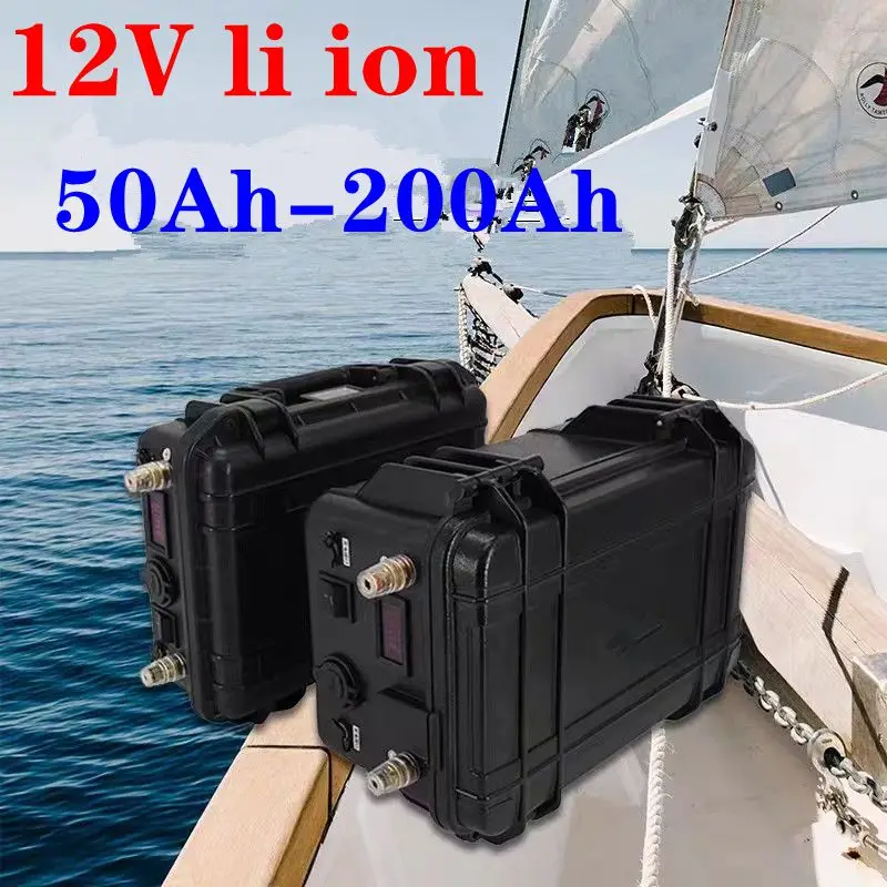 Impermeabile 12V 80Ah 100Ah 60Ah 150Ah Batteria Al Litio 12V 200Ah Li Ion Per Traina Motore Pesca Gommone Campeggio Ev