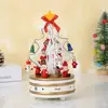 Wooden Christmas Music Box Rotating Mechanism for Music Box Holiday Desktop Christmas Music Box Figurine for Living Room Party 2