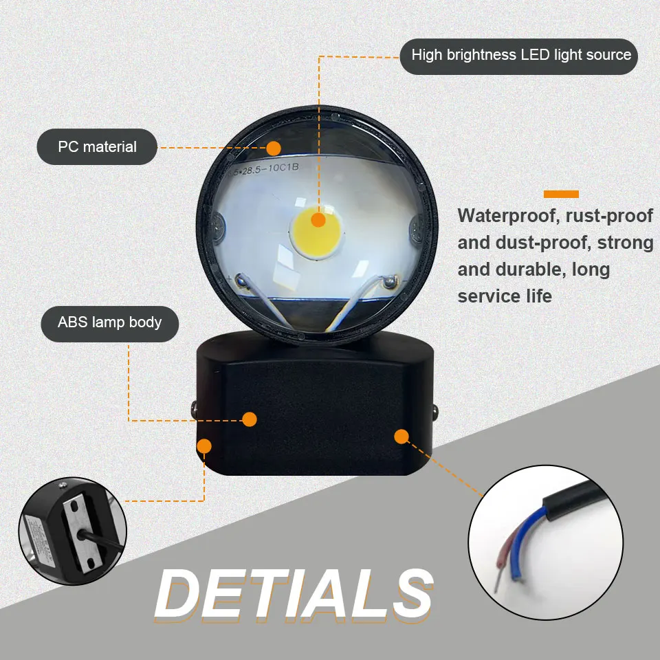 LED Wall Lamp Waterproof IP66 Indoor Outdoor Lamp Garden Lights for Living Room Hallway Bedroom Decor