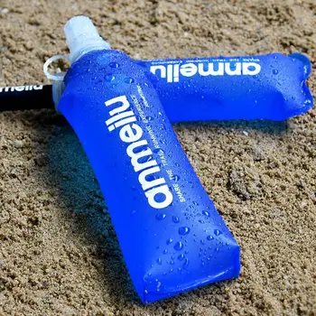 250ml 500ml Foldable Water Bag TPU Soft Folding Water Bottles BPAFree Collapsible Flask Outdoor Marathon Running Water Bag