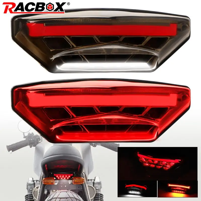 New Motorbike License Plate Lamp Tail Light Brake Stop Lamp for Cafe Racer 3Wires ATV Dirt Bikes Rear Daytime Running Light 12V