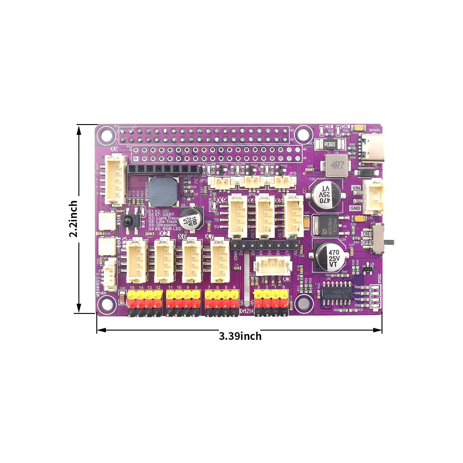 Adeept Robot HAT per Raspberry Pi, scheda di espansione per Raspberry Pi 5/4B/3B/3B+, driver per auto robot intelligente con tutorial PDF - immagine 5