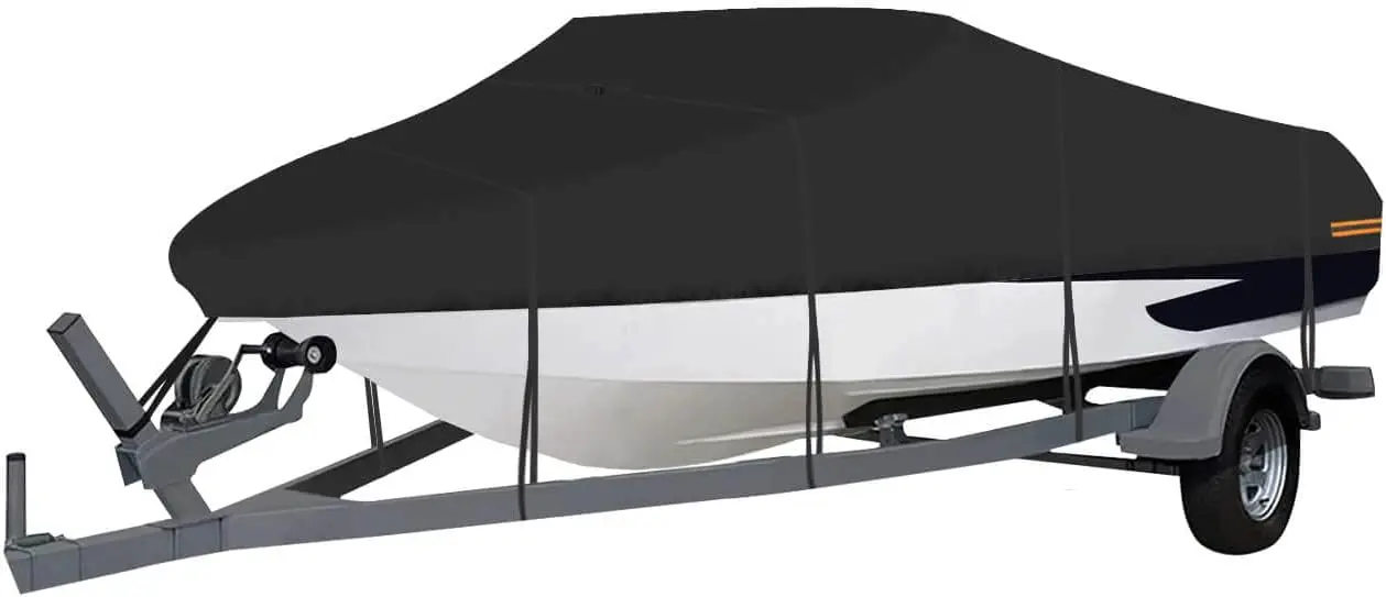 Waterproof Boat Covers 14-16 Ft Resistant V-Hull,Tri-Hull, Bass Boat, Runabout Boat, Fish Ski,Pro-Style Fishing