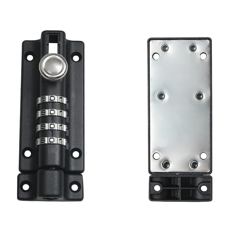 Password Lock Black Silver Bolt Metal Door Latch Anti-theft Safety Combination Digit Padlock Outdoor Home Wood Gate Hardware combination padlock door lock buckle