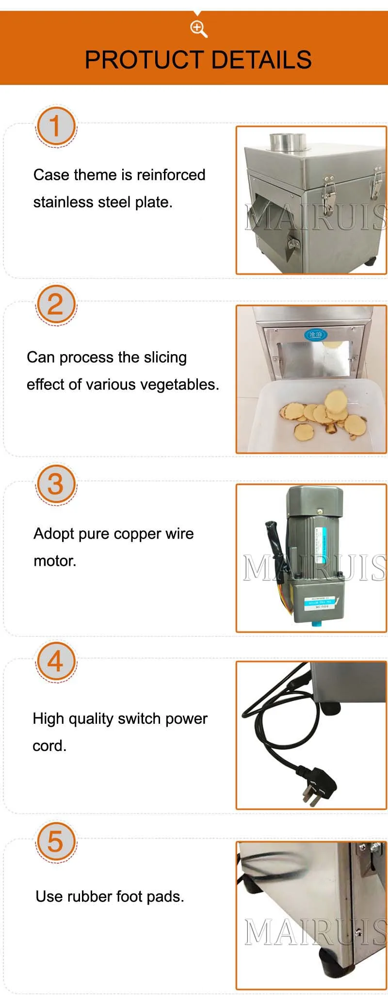 Description Picture 5 of itemElectric Potato Onion Banana Lemon Vegetable Slice Cutting Machine