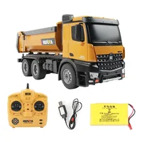 Multifunction 2.4GHz 10 channel Remote Control Truck Dump self-discharging metal Auto Demonstration LED Light RC car Toy gift 1