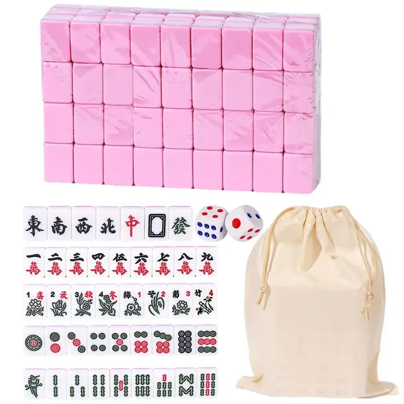 Mini Mahjong 144pcs/set Chinese Traditional Mahjong Board Game Family Toys Exquisitely Carved Numbers And Chinese Characters 6