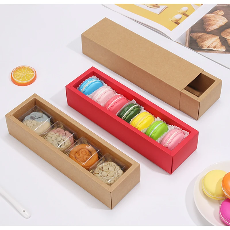 

10pcs Drawer Style Gift Boxes For Wedding Birthday Christmas Party Candy Dessert Biscuit Cake Packaging Box Kraft Paper Box