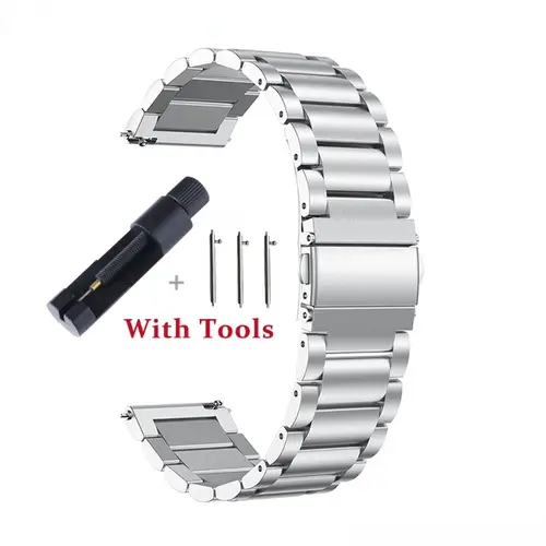 18mm 20mm 22mm 24mm Width Quick Release Full Stainless Steel Watchband Wristwatch Universal Flat Head Watch Strap Accessories - Image 8