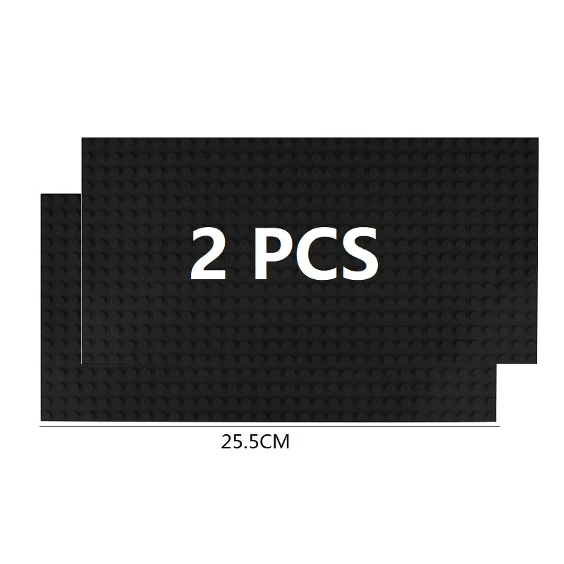 Set of 2 Classic Building Baseplates - Large Plastic Construction Block Bases