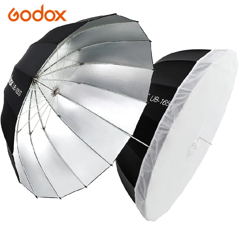 

Godox Umbrella UB-85S 105S 135S 165S 85CM 105CM 130CM 165cm Black Silver Soft Light Reflective Softbox with Diffuser Cover Cloth