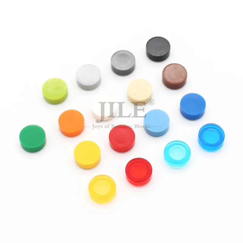 100pcs Moc 타일 라운드 1x1 98138 DIY 크리 에이 티브 기본 빌딩 블록 벽돌 클래식 세트 조립 입자 장난감과 호환 가능