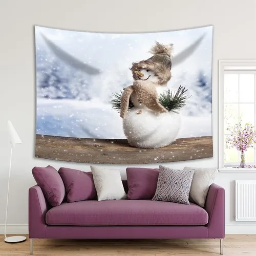 

Henge Рождественская тема Снеговик Снежинка Белая настенная крышка