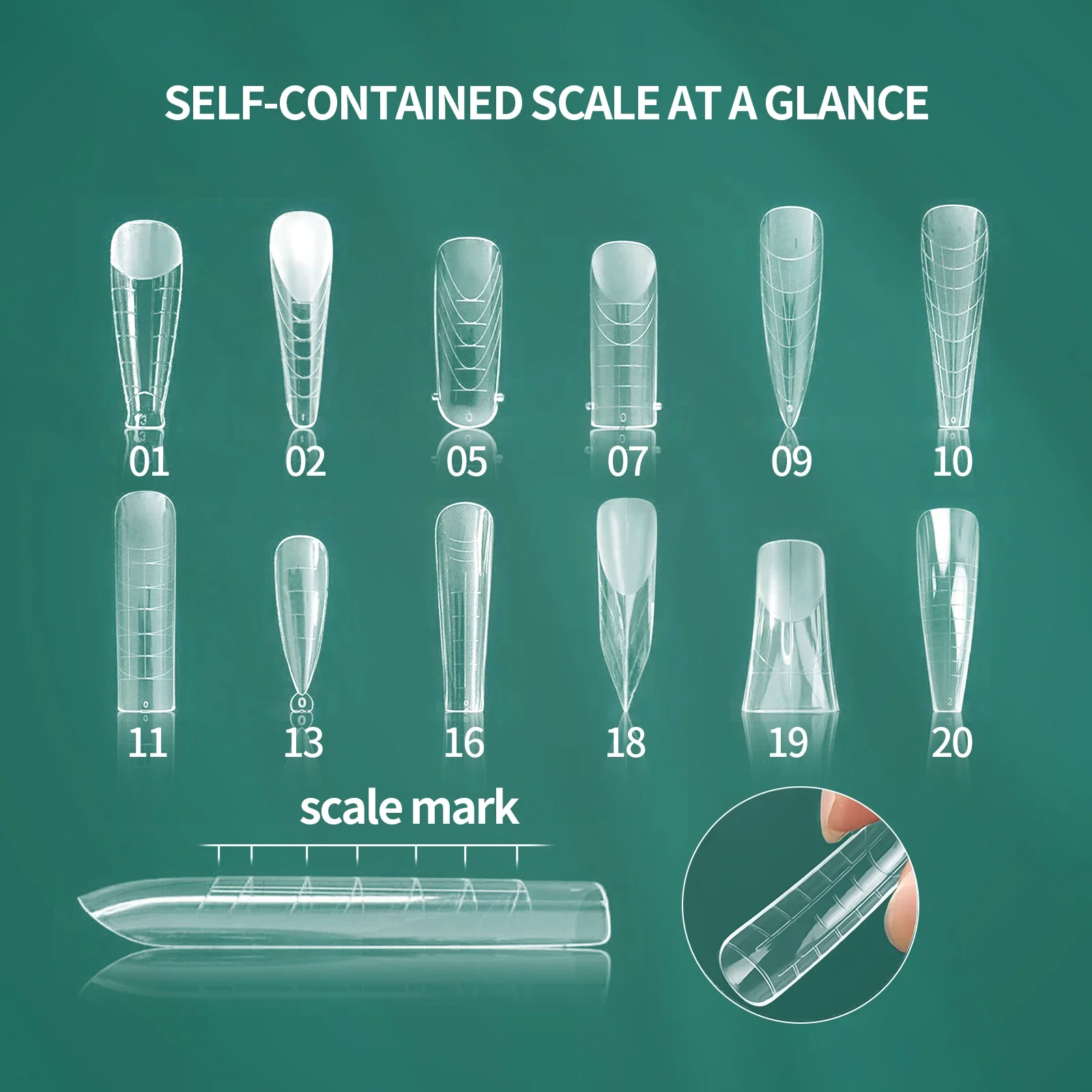 Nailpop Color Nail Dual Forms Set Full Nail Forms for Polygel Reusable Tips Extension Acrylic Dual nail forms