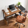 JHK Computer Desk With Drawers 55 Inch Home Office Desk Writing Desk Work Desk PC Table Study Desk With 2-Tier Drawers 1