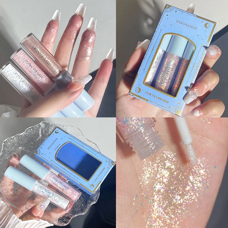 Glitter Highlighter Liquid Eye Shadow Eyeliner Durable Waterproof Gold