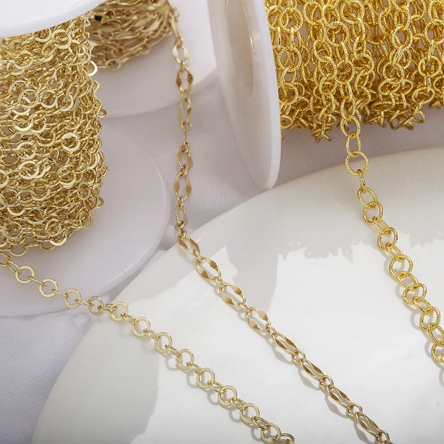 Necklace Chain Jewelry Making Gold Plated  18k Gold Plated Wholesale  Chains - Jewelry Findings & Components - Aliexpress