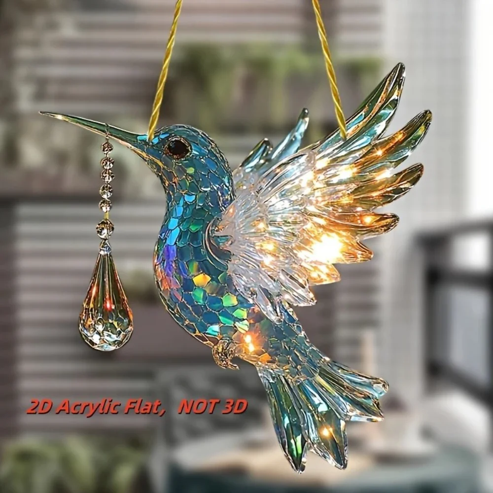 Acrylic Colorful Hummingbird Sun Trap Rainbow Bird 3
