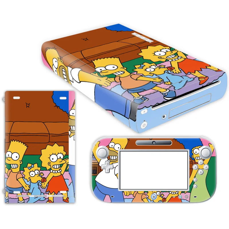 Hello Kitty Pikachu Simpson Vinyl Cover For Nintend Wii U Console Controller Decal Game Accessories For Wii U Skin Sticker 