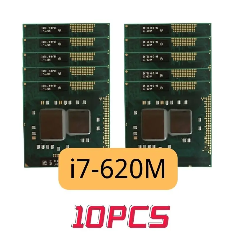 

10 шт., процессор Intel Core I7 620m, двойной процессор SLBTQ SLBPD для ноутбука, 4 Мб/2,66 ГГц/3333 МГц, Разъем G1 PGA988 HM55 HM57