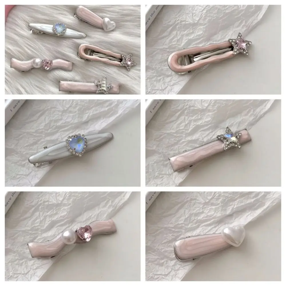 

Metal Rhinestone Star Hair Clip Fashion Y2k Crystal Heart Hairpin Hair Accessories Barrettes Streetwear