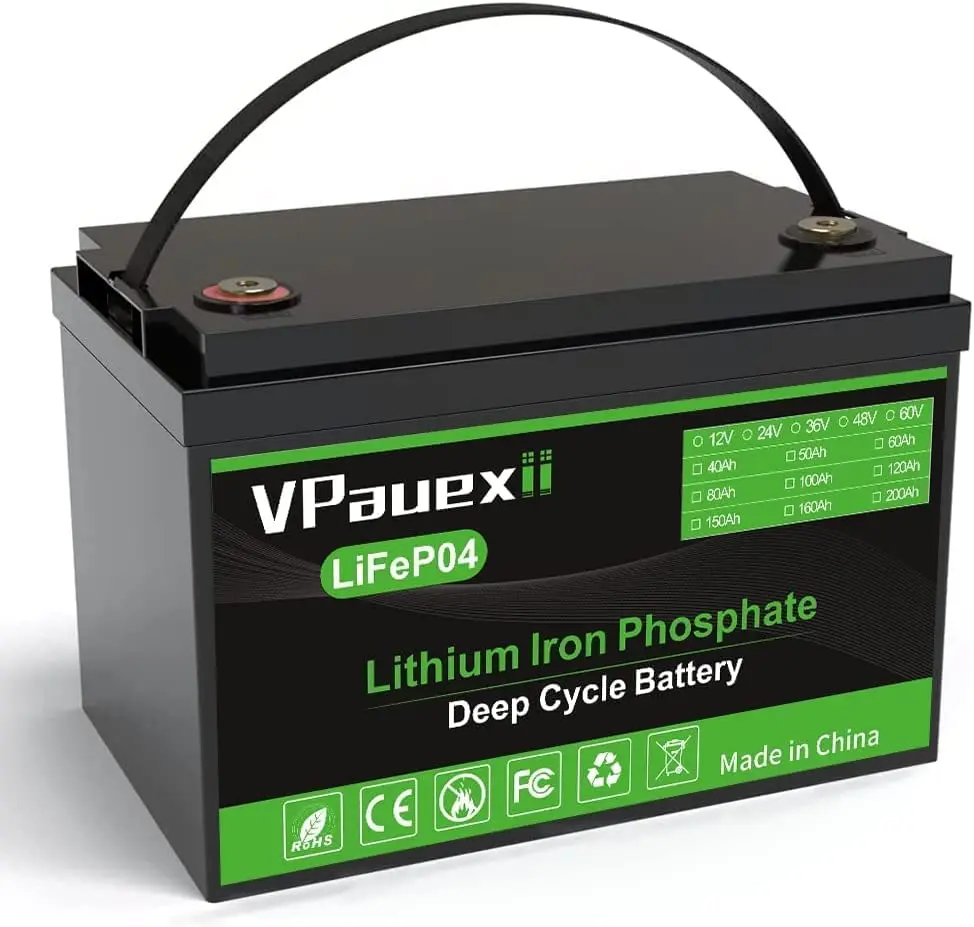 VPauexii 12V 100AH LiFePO4 Storage Battery BMS Lithium Power Batteries 6000  Cycles For RV Campers Golf Cart - AliExpress