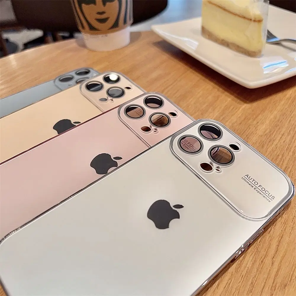 Mirror guard large window for 14promax phone case original texture iPhone 13 frosted 12 plating 15promax 14promax 13promax 12pro
