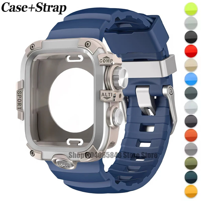 Premium 2-in-1 Metal Alloy Case with Silicone Strap