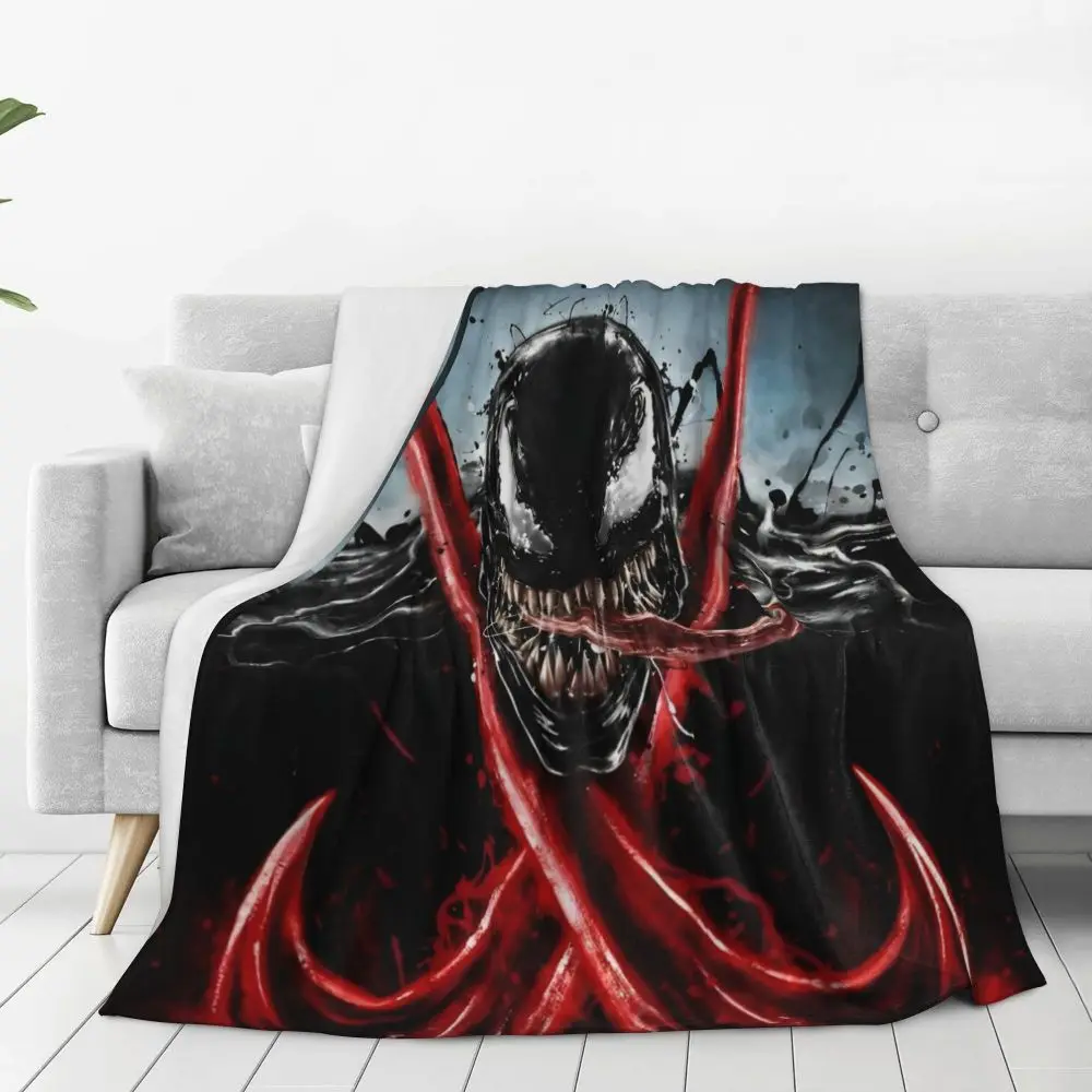 Description Picture 6 of itemVenom Super Hero Blanket Warm Soft Novelty Plush Throw Blanket For Couch Chair Sofa Bed Camping Flannel Bedspread Bed Cover