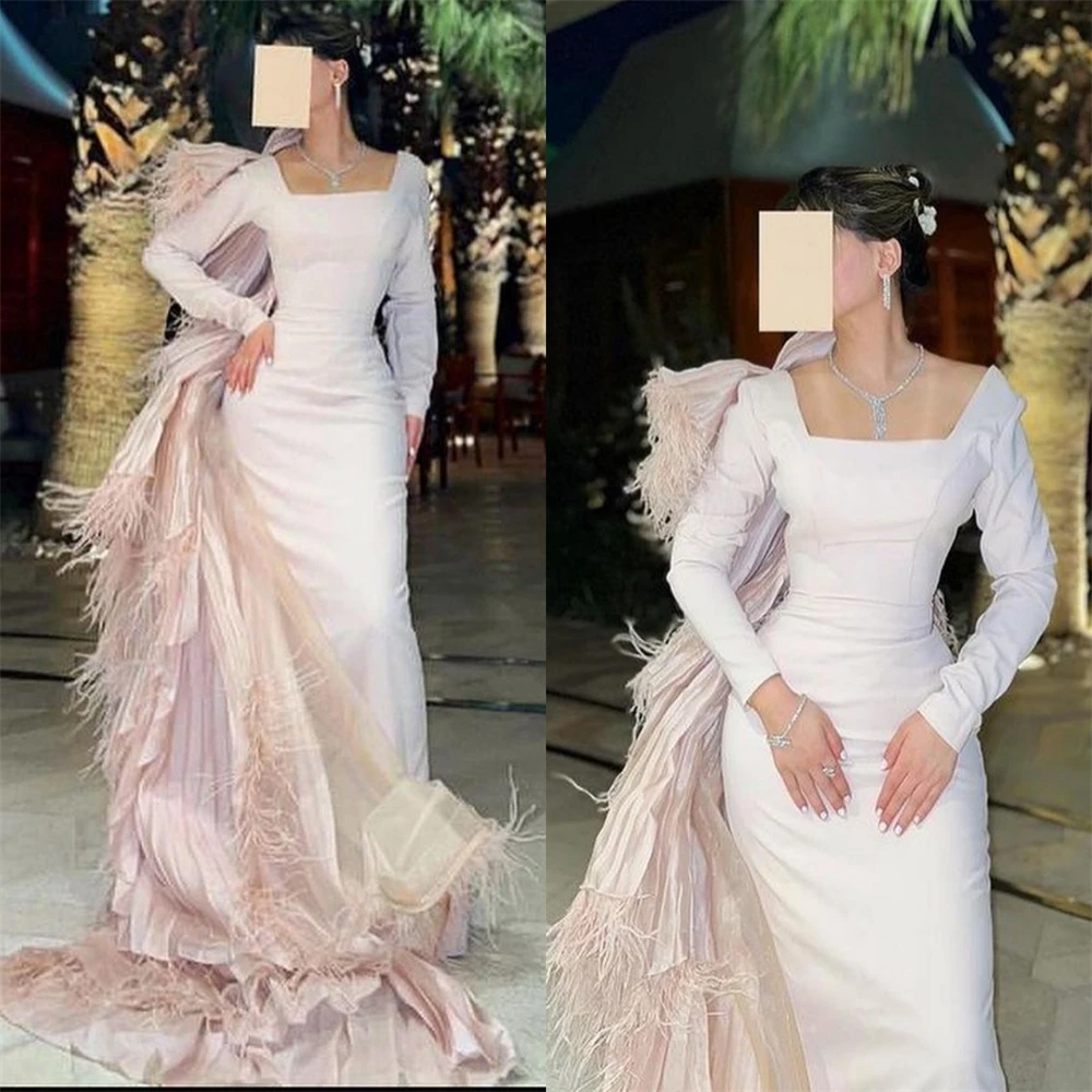 

Prom Dresses Exquisite Square Sheath Celebrity Tassel Fold Draped Satin Occasion Evening Gown Платья для выпускного вечера