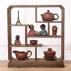 Compact Solid Wood Tea Set Organizer Mini Blog Rack Chinese Tabletop Display Spice Holder Kitchen Shelf 1