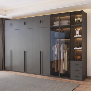 Nordic Glass Doors Closet Tall Essentials Large Girls Cabinets Storage Wardrobe Organizer Open Armario De Ropa Furniture Home
