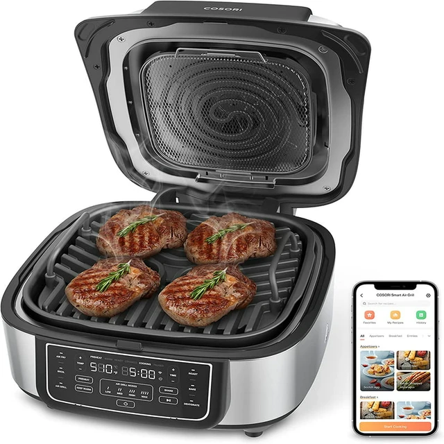 Ninja Foodi Smart 5-in-1 Indoor Grill & Air Fryer with Built in Thermometer