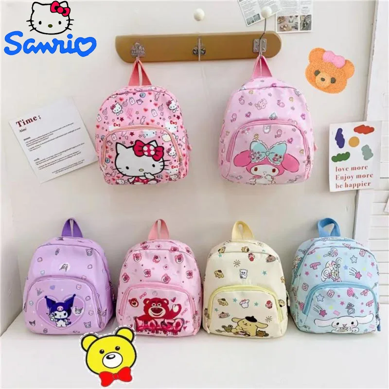 

Kawaii Sanrio Kuromi Schoolbag Hello Kitty Bag Kindergarten School Bag for Kid My Melody Cinnamoroll Backpack High Capacity Gift