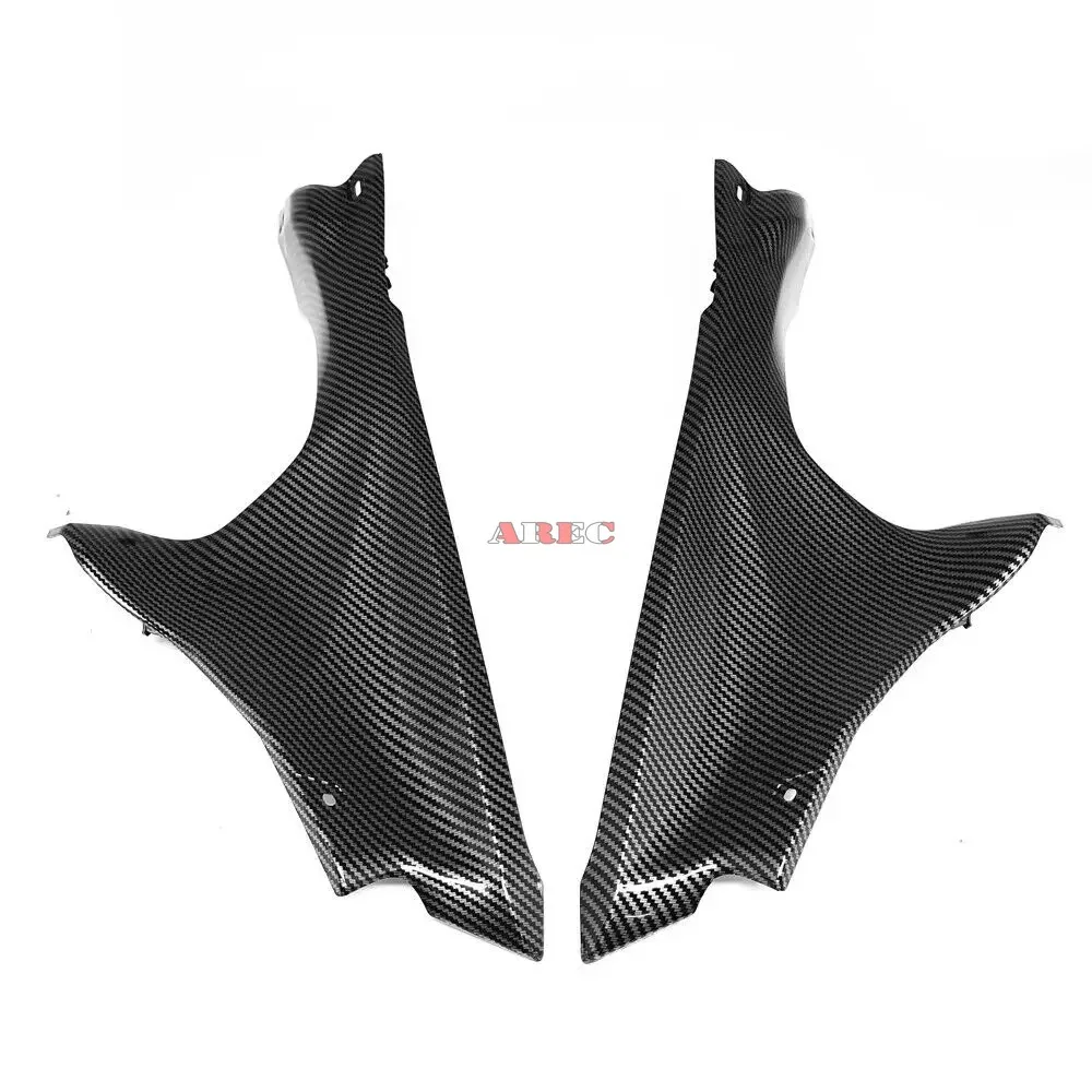 야마하 YZF-R7 2021 2022 2023 R7용 YZF-R7 오토바이 무광 블랙 및 카본 파이버 패턴 상단 전면 대시 에어 커버 페어링