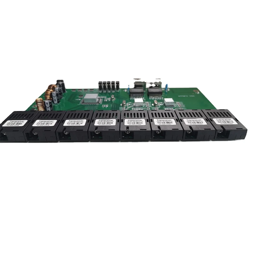 Wanglink 8-Port 100Base-FX + 2-Port 10/100/1000Base-T(X) Ethernet Switch PCB Board 20KM