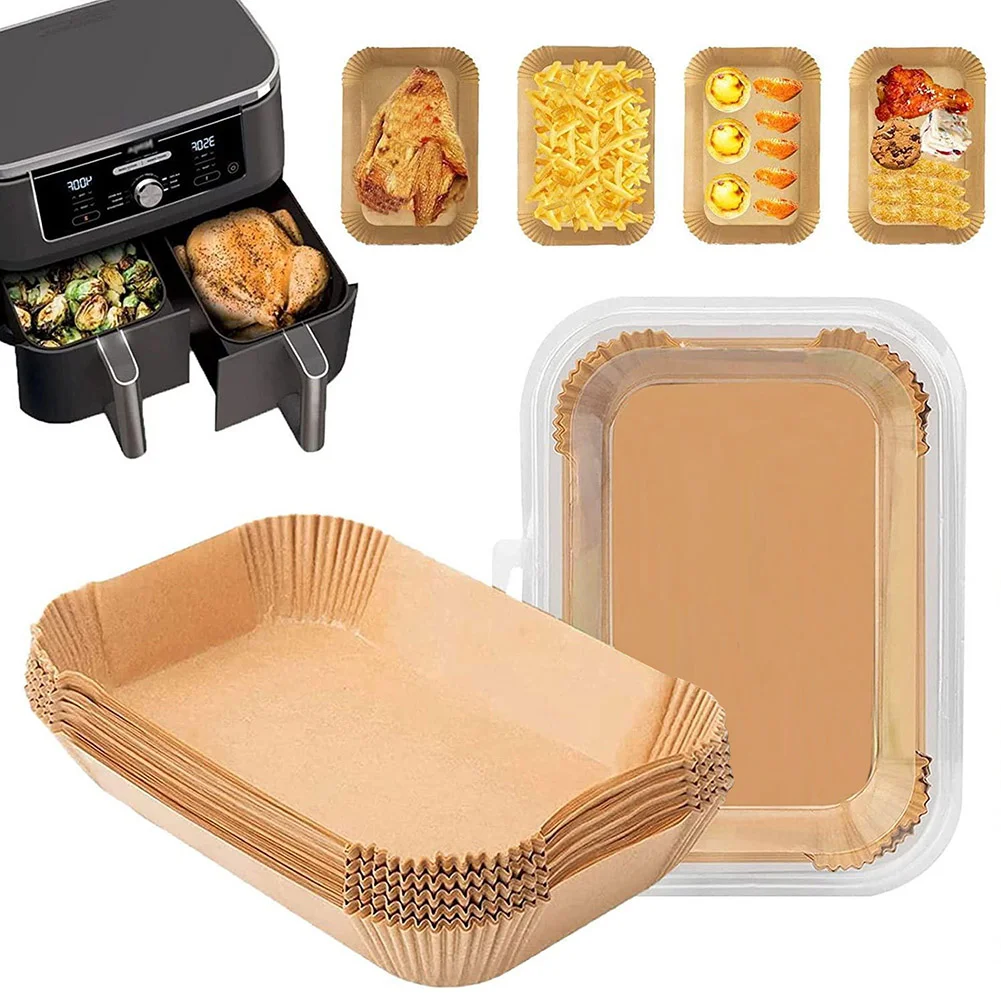 Rectangle Disposable Airfryer Baking Paper Liner 100Pcs/box for Ninja Foodi Air Fryer