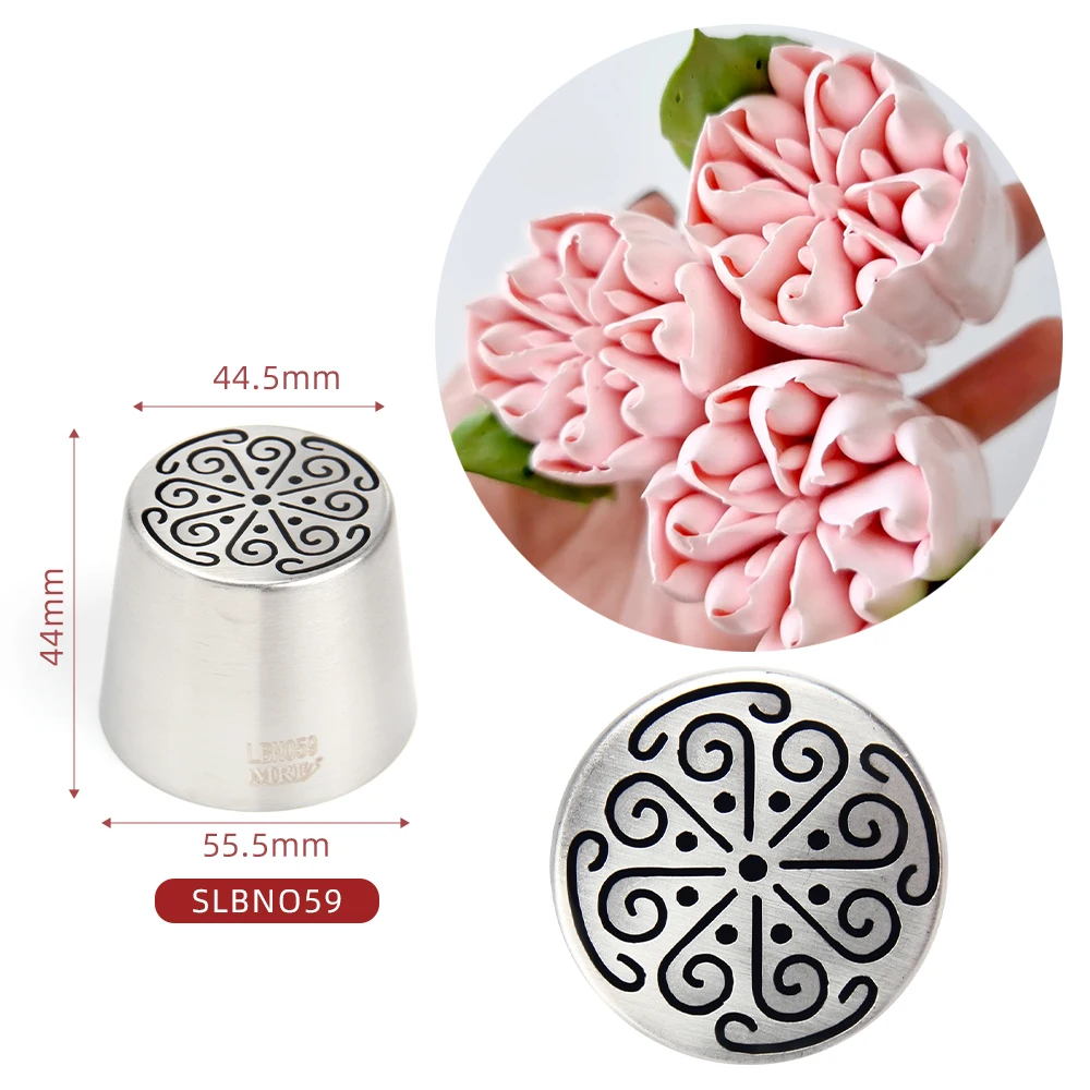 Description Picture 5 of itemMRF Newest Arrivals 7 PCS Stainless Steel XL Russian Icing Nozzles Set with Brush Pastry Baking Tips Tools Kit HBLBNOSET9