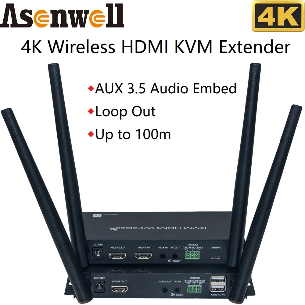 4KHDMIExtenderDualAntenna100m330ftSenderHDMITransmitter