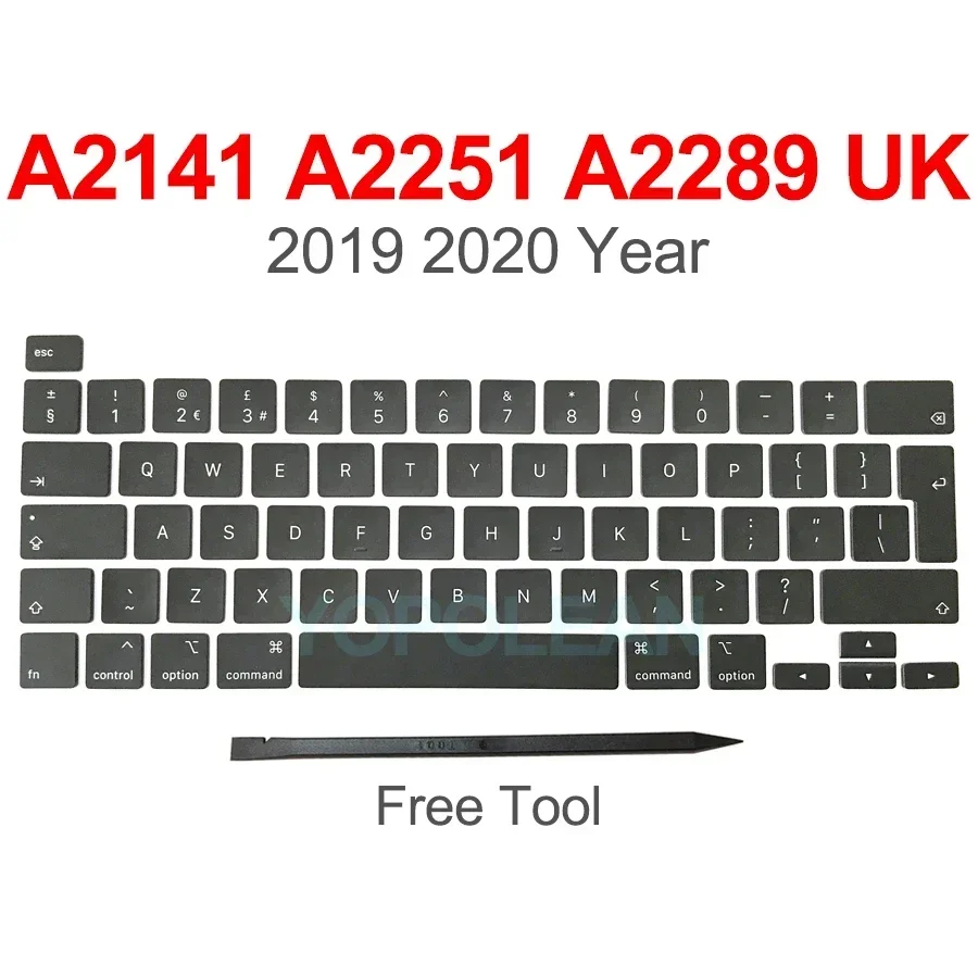 UK Layout Replacement Keyboard Keycaps for MacBook Pro & Air (2016-2022)