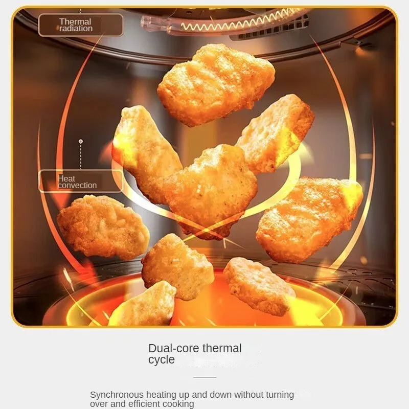 5-6L  Air Fryer Touch Screen 12 Preset Menus Steam Bake Auto Power Off Dry Fruit Machine Defrosting Machine Multifunction Oven 5
