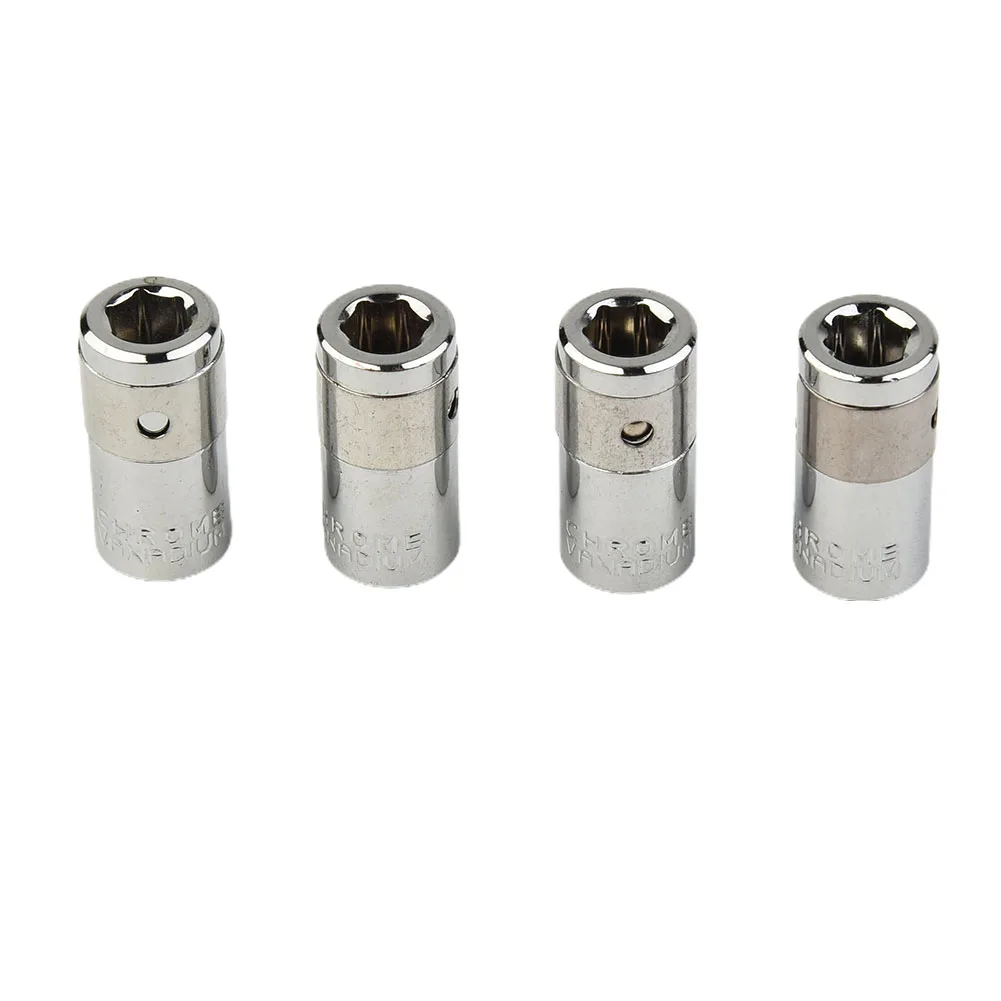 

High Quality Screwdriver Bit Adapter Converter 4 Pcs Chrome Vanadium Steel Corrosion Resistance Silver For Chamfer Converter