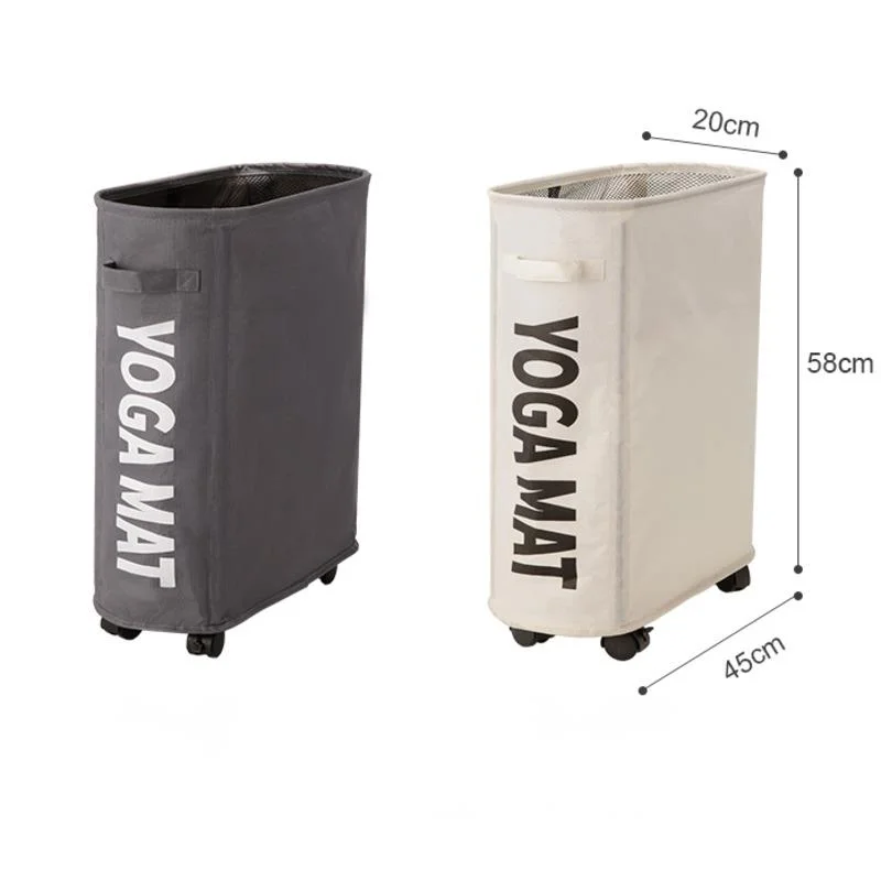 Large Capacity Fabric Wheeled Yoga Mat Storage Basket Multifunctional Curved Edge Folding Gym Sports Equipment Sorting Basket 6