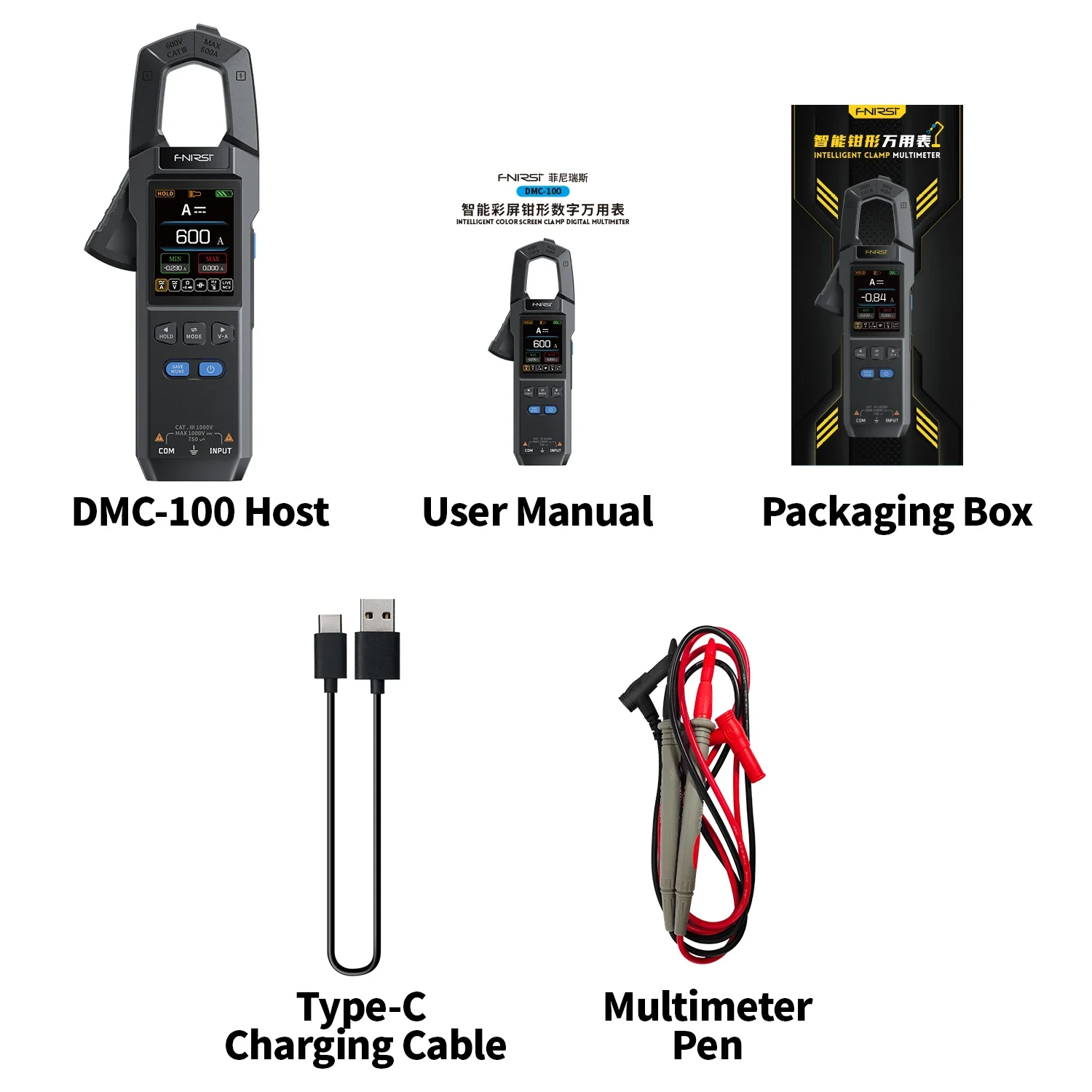 FNIRSI DMC-100 Vol. correntetageclamp Manuale di istruzioni del multimetro digitale Meter