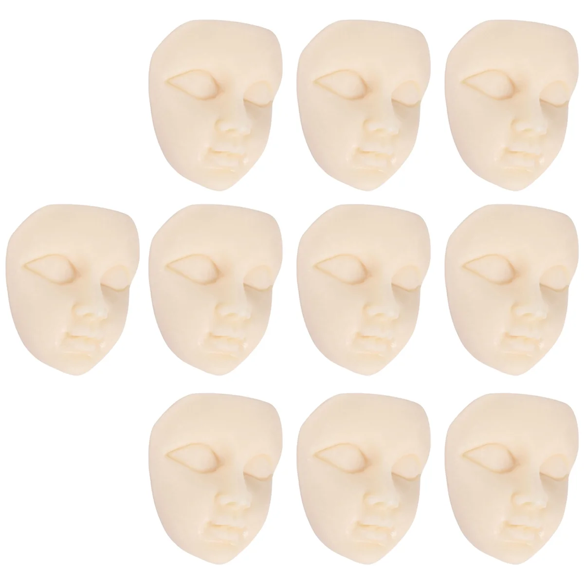 AAAF 10Pcs 미니 마스크 수지 마스크 플랫 백 카보 숑 베이지 소녀 얼굴 플랫 백 스크랩북 Diy 헤어 보우 센터 공예 만들기