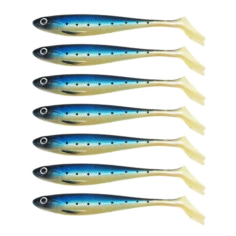 Señuelos De Pesca Suaves De Plástico | 6 Unidades, 12.5 Cm, Cola En T, Para Lubina, Lucio, Trucha